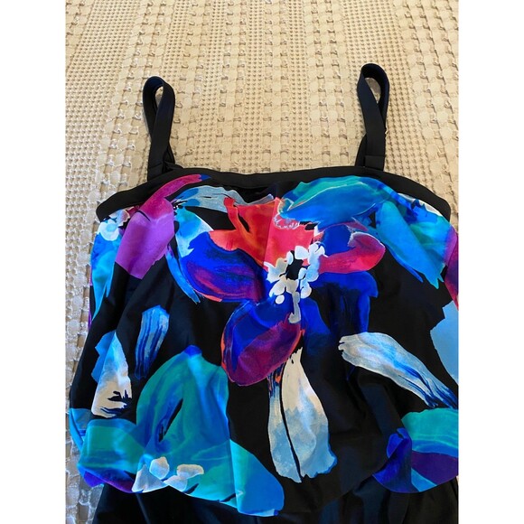 Women’s Swimsuit Size  XL One Piece “2 Bamboo” Adjustable Straps Beach Pool Chic - Picture 2 of 7